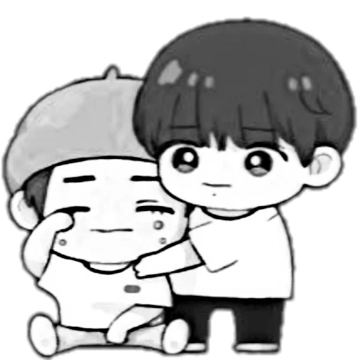 азиат, bts chibi, шимеджи бтс, bts vkook чиби, аниме рисунки милые