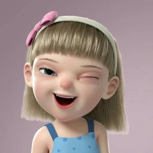 learn, presset, cute cartoon, cartoon girl, girl baby 3d