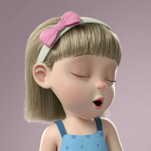 nissan, criança, menina, personagem, garota de desenho animado 3d