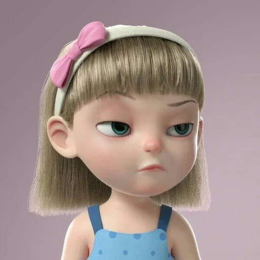 3 d, viewer, cute cartoon, cartoon girl, 3d character girl little