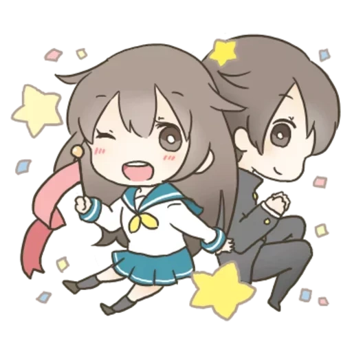 anime, anime kunst, kaga chibi, chibik haruhi, anime charaktere