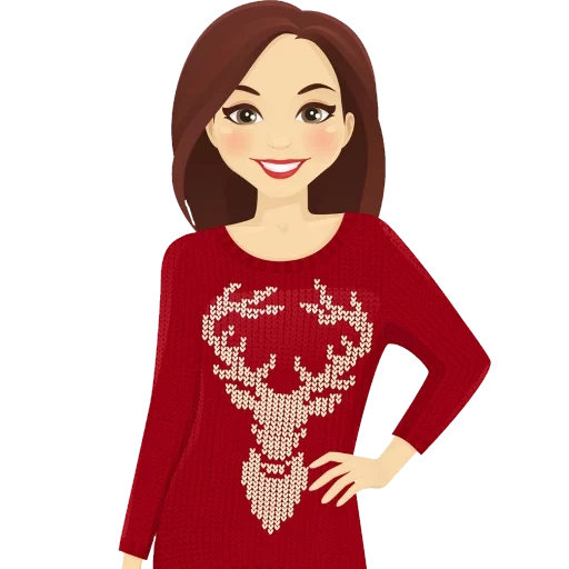 свитер, девушка, женщина свитере, рисунки свитер женщины, красный свитер оленями
