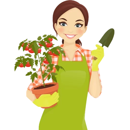 женщина, растение, девушка рассадой, профессия флорист детей, садовник женщина вектор