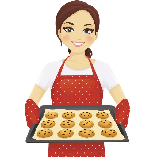 выпечка пироги, мама пирожками, женщина пирогами рисунок, девушка пирожками подносе, иллюстрация женщины пирогом