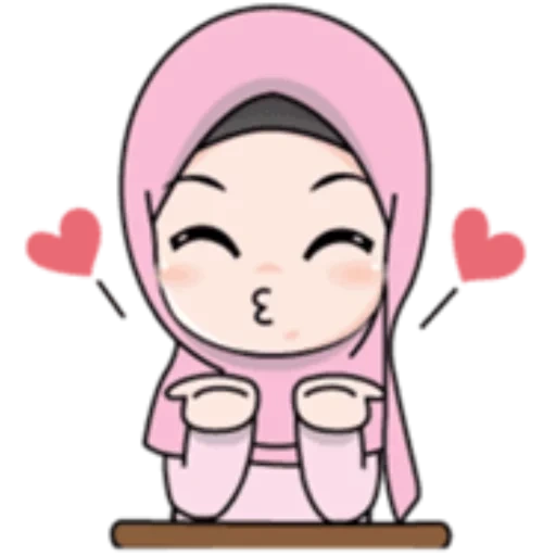 young woman, maid, muslim, emoji girl is a hijabe