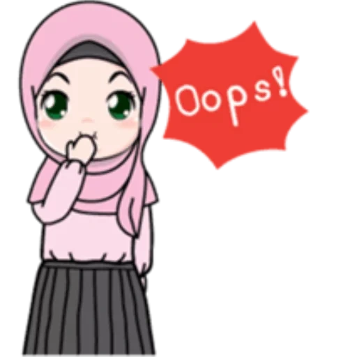 the girl, emoticons des islam, emoticon mädchen kopftuch