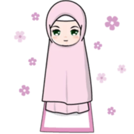 hijab, muslim, young woman, girl muslim, emoji muslim dress white
