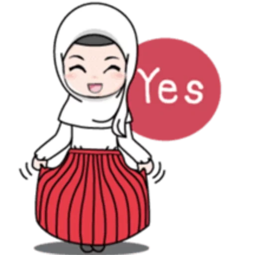 hijabe, jeune femme, fille hijab, dessin animé de hijab