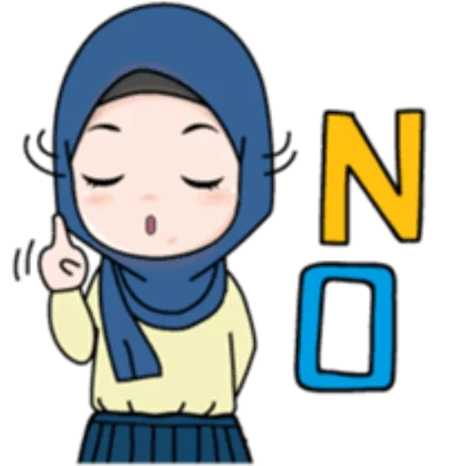 menina, hijab cartoon, muçulmano gif
