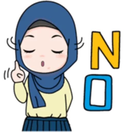 mujer joven, dibujos animados de hijab, gifs musulmán