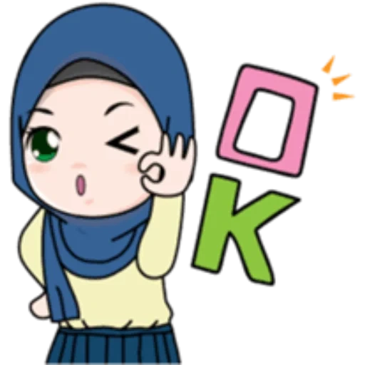 jeune femme, emoji girl est un hijabe