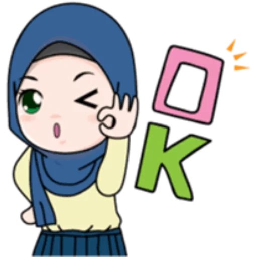 young woman, emoji girl is a hijabe