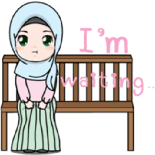young woman, emoji girl is a hijabe