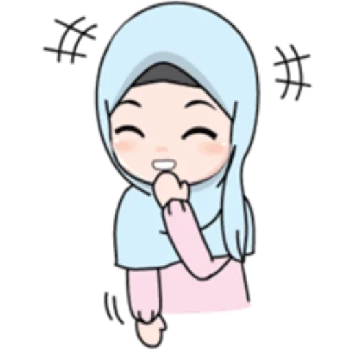 asiatique, musulman, emoji girl est un hijabe