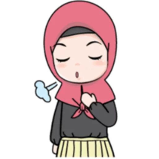 young woman, emoji girl is a hijabe