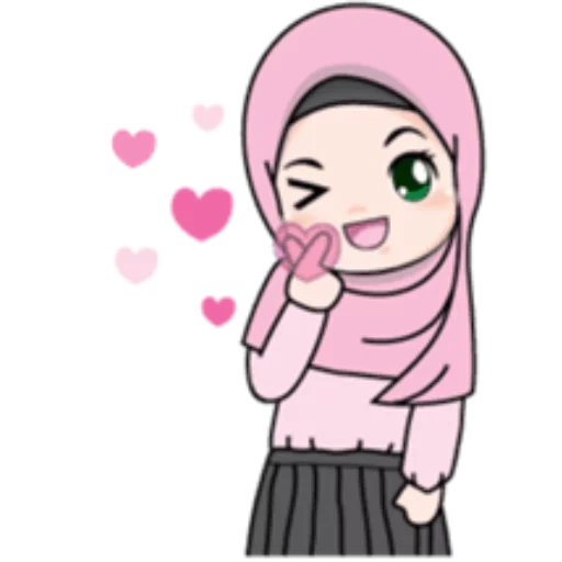 hijabe, young woman, muslim, muslim children's, emoji girl is a hijabe