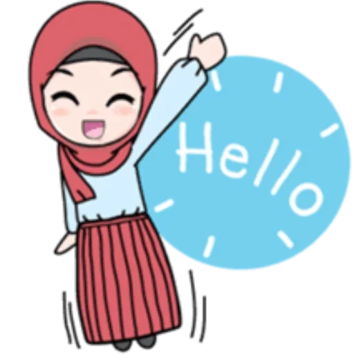 jeune femme, watsap musulman, emoji girl est un hijabe