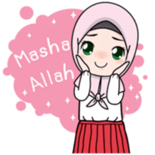 young woman, islamic emoji, emoji girl is a hijabe