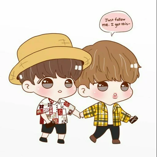 chibi bts, chibiki bts, jikuk chibi, jikook fanart, bts vkook chibi