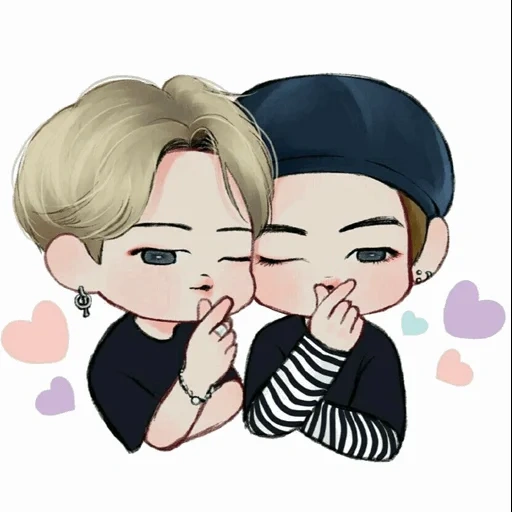 chibi bts, bts fanart, disegni bts, bts chibi vmin, chibi bts namjun