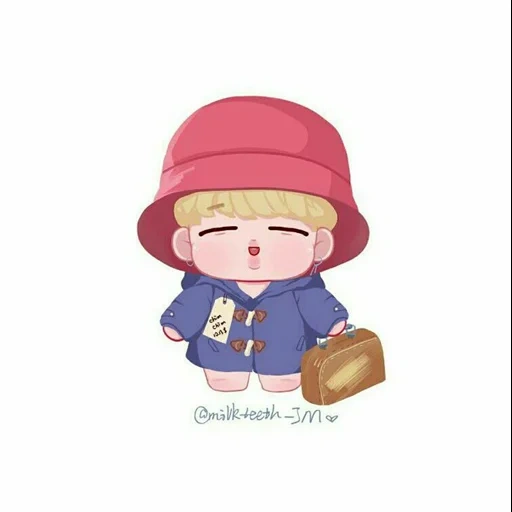 bts fanart, bt 21 jimin, bts red cliff wallpaper, lovely red cliff figure painting, chibi qimin bts cap