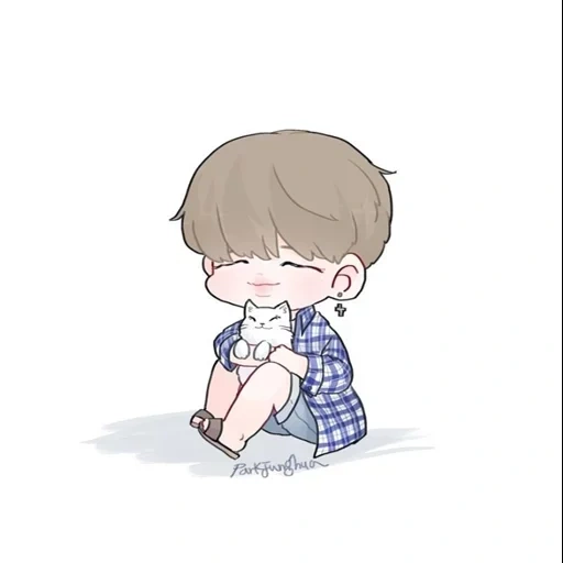 рисунок, bts fanart, тэхен чиби, чиби бтс чимин, чиби bts простые