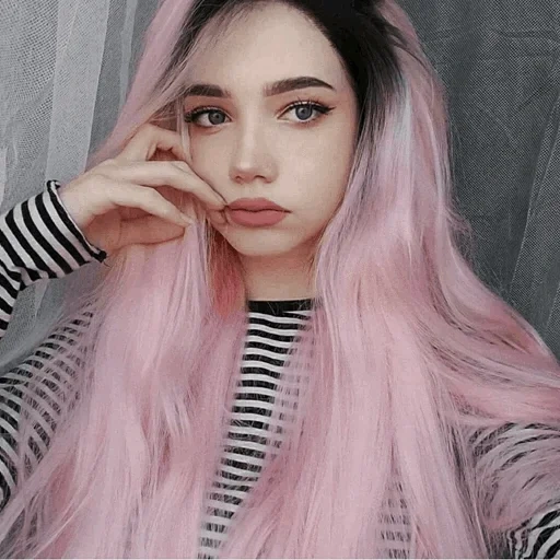 mujer joven, la chica es querida, la república de corea, chicas hermosas, chica con cabello rosa tumbbler