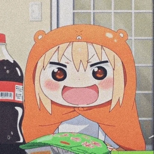 umaru, omaru chen, anime daimaru chen, omaru bermuka dua, anime two-face sister omaru