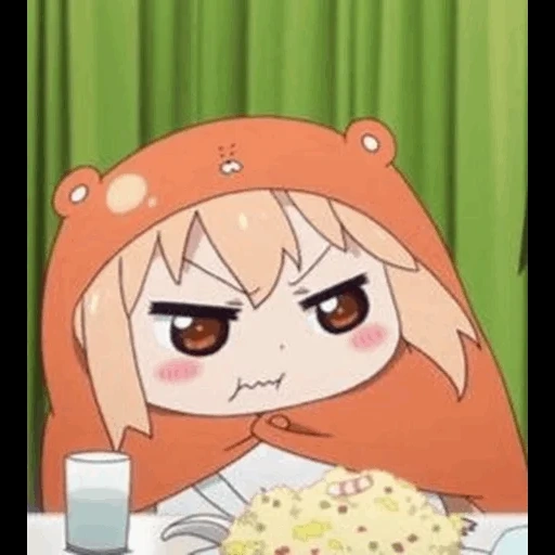 umaru, anime omaru, omaru anime chibi, kakak bermuka dua chibi omaru, anime two-face sister omaru