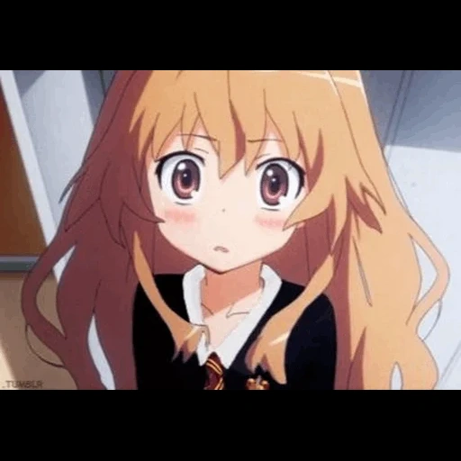 animation, coniferous forest animation, aisaka coniferous forest, cartoon character, taiga torado pulled his face