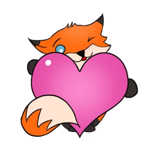 fox, squirrel, fox heart, fox heart, sweet fox with hearts