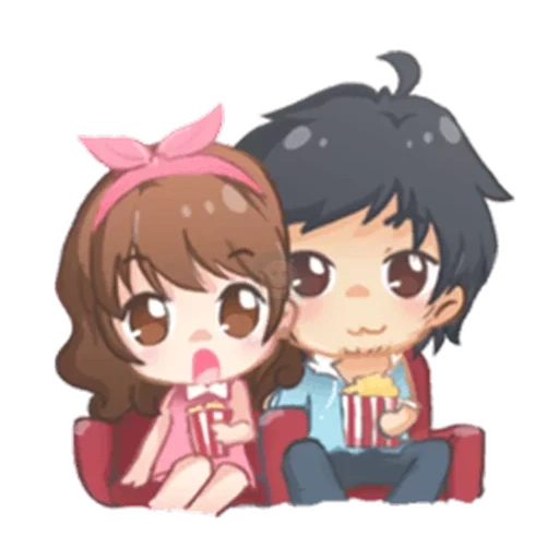 figura, animación linda, hasbik aliye, pareja de chibi