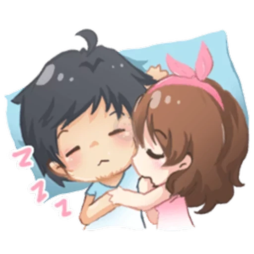 figure, chibi anime, couple, anime de bande dessinée, un jeune couple