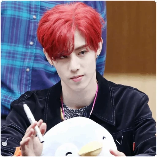 guy, yugyeom, got7 mark, got7 participant red hair, mark tuan got7 with red hair