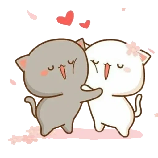 gatos kawaii, lindos dibujos de kawaii, ganado lindos dibujos, dibujos de lindos gatos, kawaii gatos una pareja