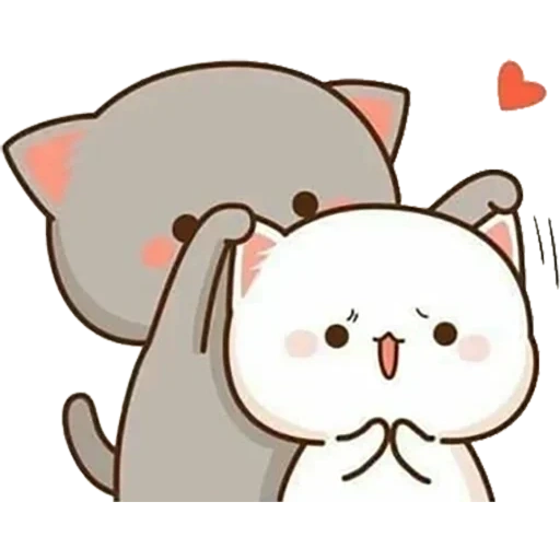 love cats, kavai seal, lovely kavaj seal, mochi mochi peach cat, cute cat cartoon hug