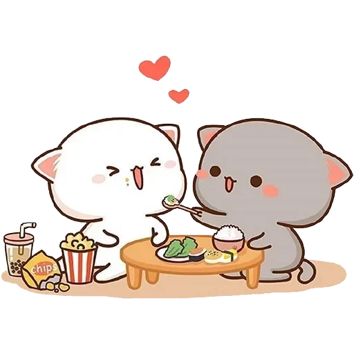 estimados dibujos son lindos, lindos dibujos de gatos, dibujos de lindos gatos, kawaii cats love, kawaii gatos una pareja