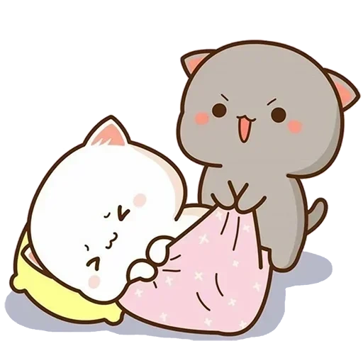 gato de melocotón mochi, lindos dibujos de kawaii, encantadores gatos kawaii, mochi mochi durazno gato, kawaii cats love