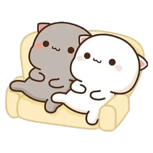 gatos kawaii, gato de melocotón mochi, kitty chibi kawaii, lindos dibujos de kawaii, encantadores gatos kawaii