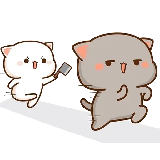 gatos chibi, gatos kawaii, lindos dibujos de kawaii, dibujos de lindos gatos, kawaii gatos una pareja