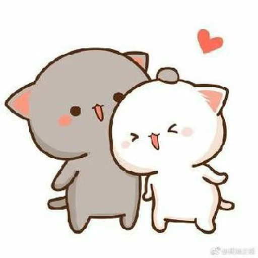 drawings of cute cats, kawaii cats love, kawaii cats a couple, kawaii cats love new, kawaii cats love baby