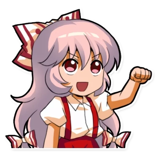 mokou, emoting mokou, touhou project, cartoon characters, fujiwara no mokou