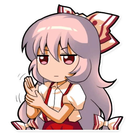 mokou, back-of-head expression, touhou project, cartoon characters