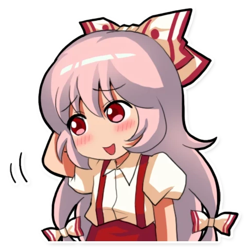 mokou emote, expression pad, touhou project, cartoon characters