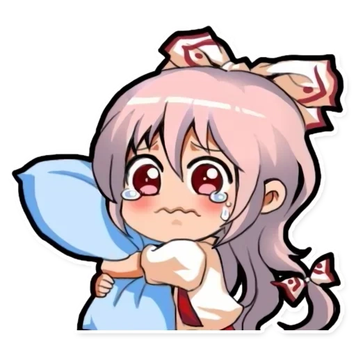 touhou emotes, emoting mokou, mokou fujiwara, touhou project, animação pervertida de expressão