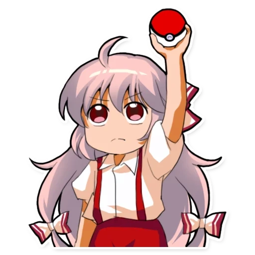 mokou, emotante mokou, mokou fujiware, emoticones de anime, proyecto touhou