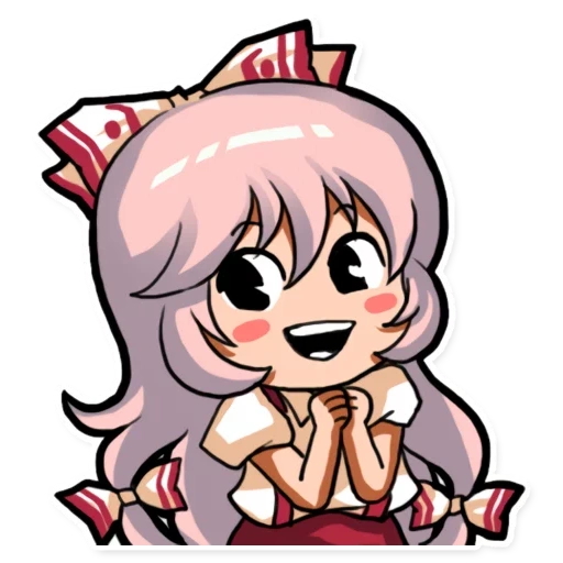 mokou, ausdruck hinter dem kopf, touhou emotes, mokou fujiwara, das projekt touhou