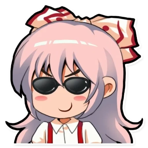 аниме эмодзи, emoting mokou, аниме смайлики, touhou project, эмодзи дискорда аниме