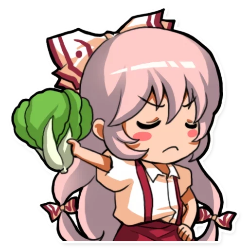 mokou, back-of-head expression, touhou emotes, anime smiling face, touhou project