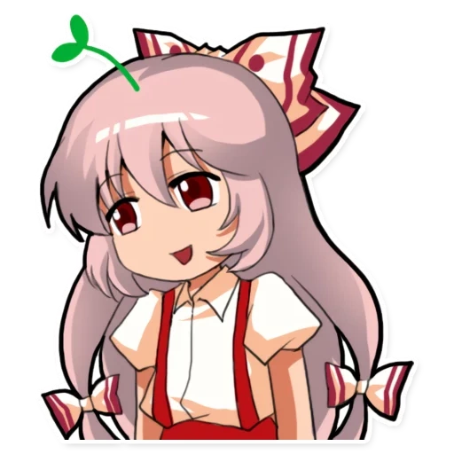 mokou emote, anime picture, expression pad, touhou project, cartoon characters